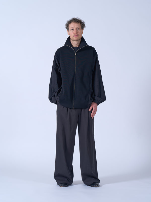 Connected Rib Knit Trucker Jacket