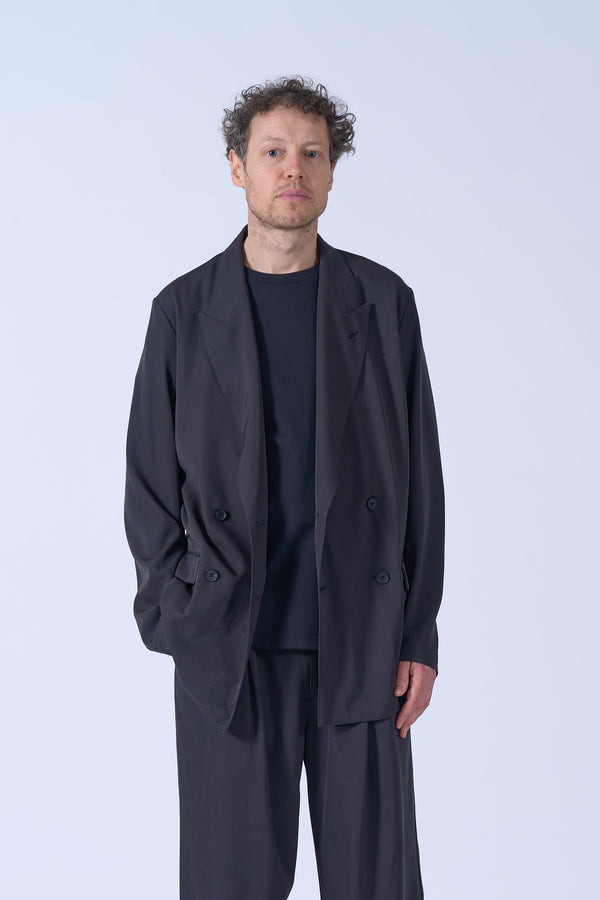 Wool Washer Twill Double Breasted Jacket