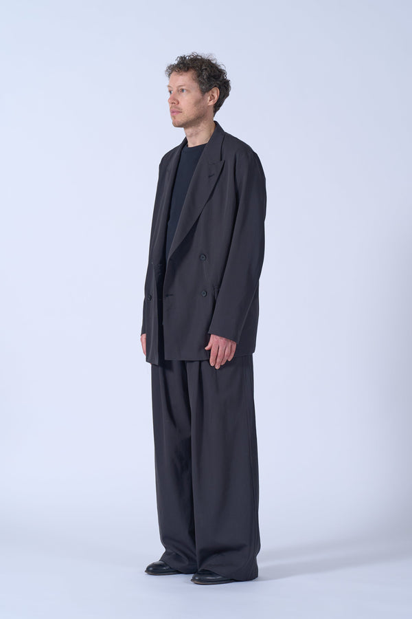 Wool Washer Twill Double Breasted Jacket