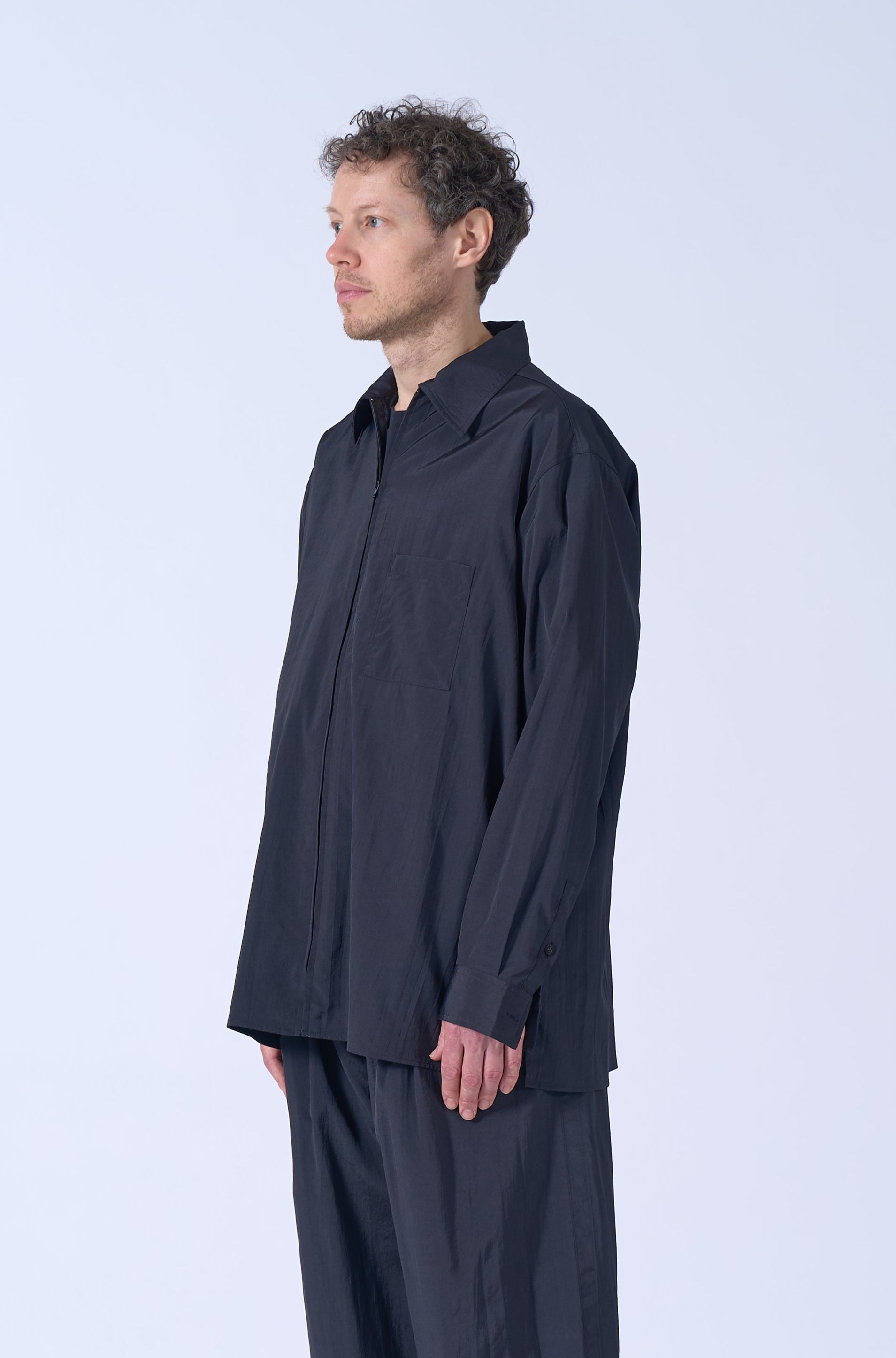 Silk Nylon Zip Shirt