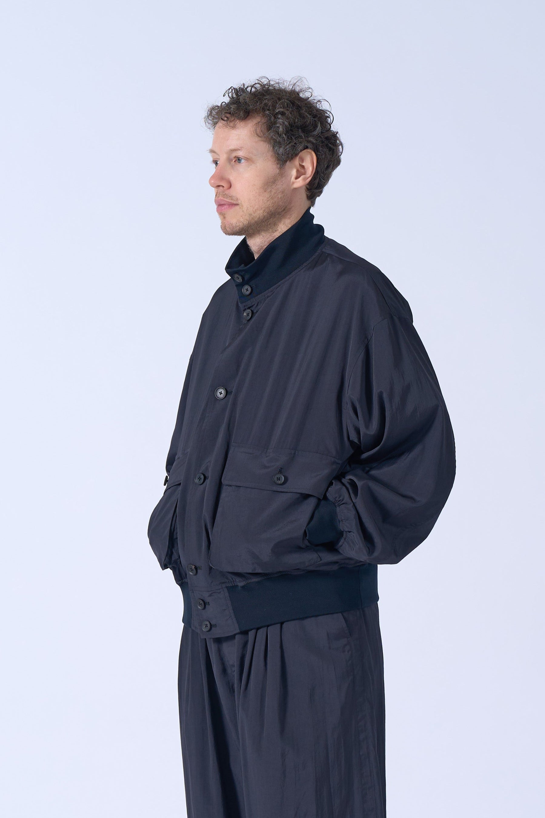 Silk Nylon Driving Blouson