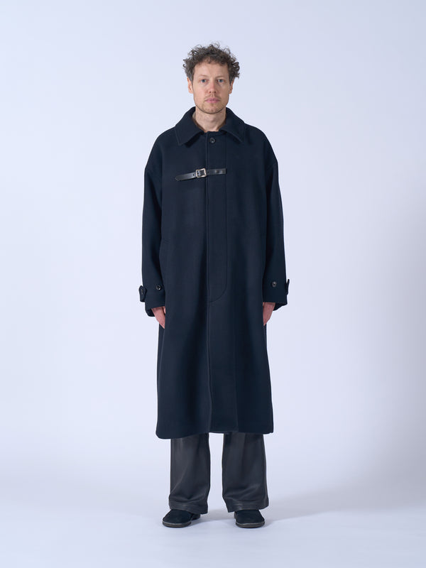 Wool Melton Big Balmacaan Coat