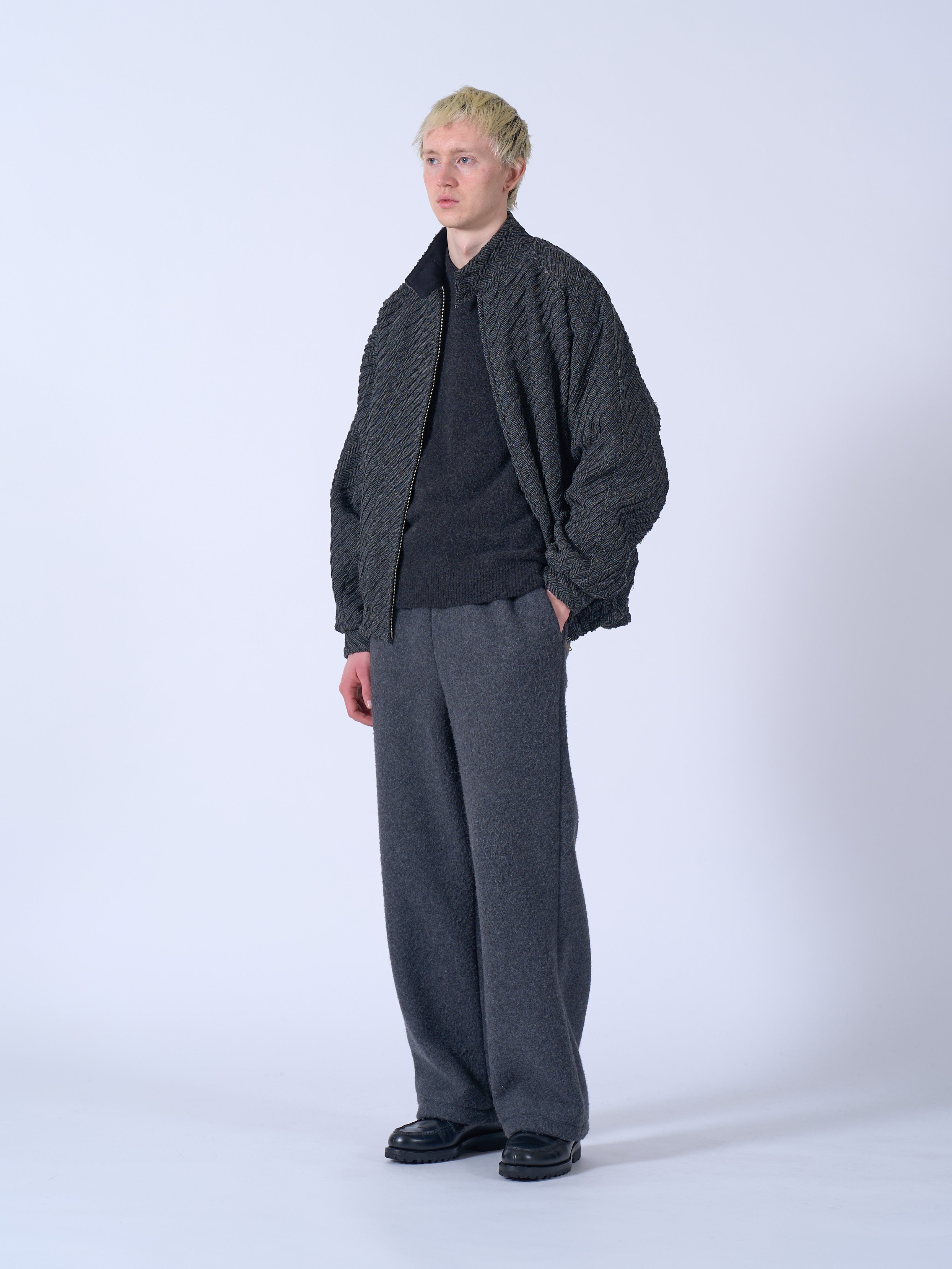 Herinbone Bonding Tweed Harrington Jacket | YOKE Official Website