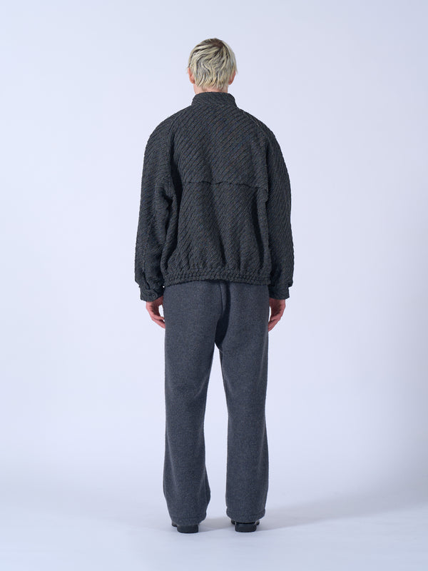 Herinbone Bonding Tweed Harrington Jacket