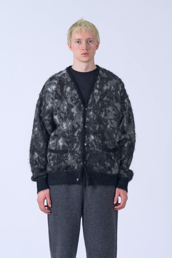 Kid Mohair Jacquard Cardigan
