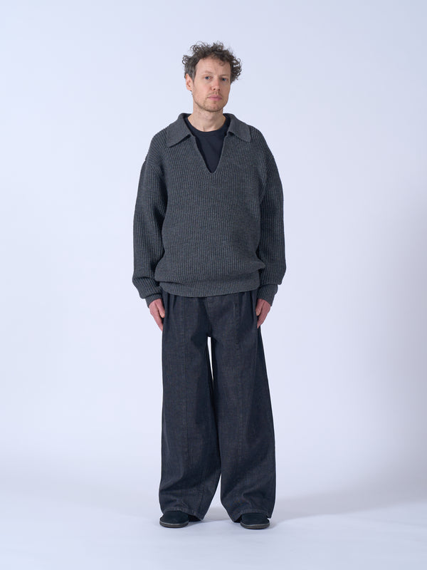 Wool Rib Skipper Sweater