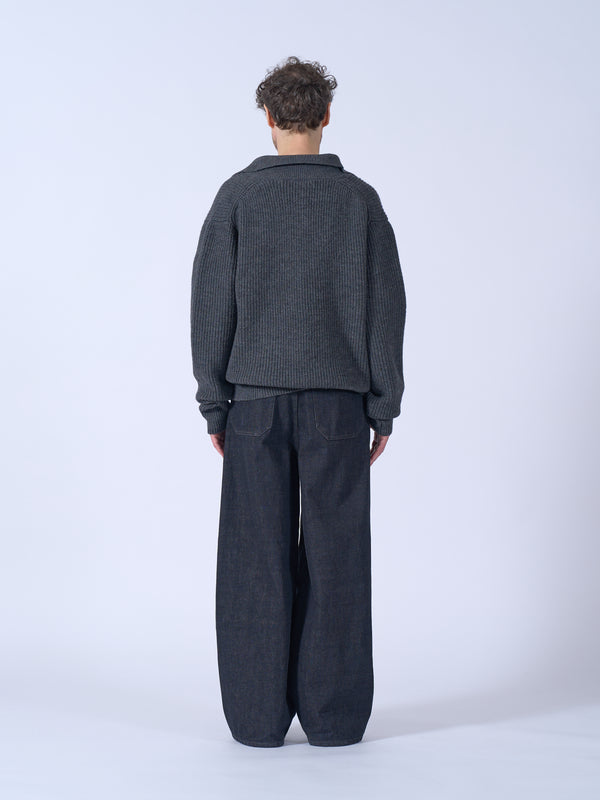 Wool Rib Skipper Sweater