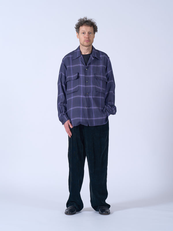 Rayon Wool Ombre Plaid Wpocket Shirt