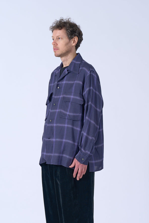 Rayon Wool Ombre Plaid Wpocket Shirt