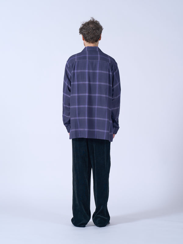 Rayon Wool Ombre Plaid Wpocket Shirt