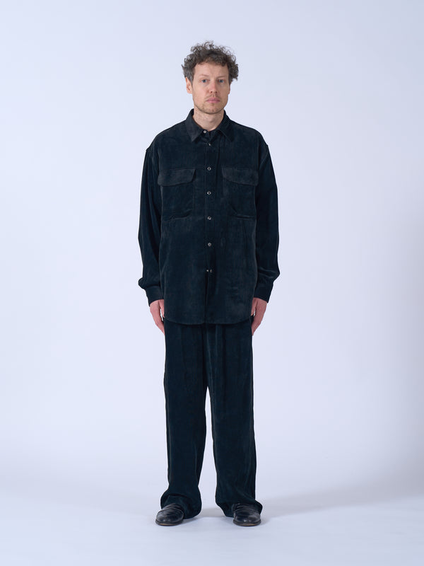 Rayon Corduroy 1Pleated Easy Pants