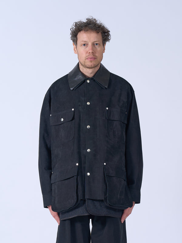 Nuback Leather Coverall Jacket