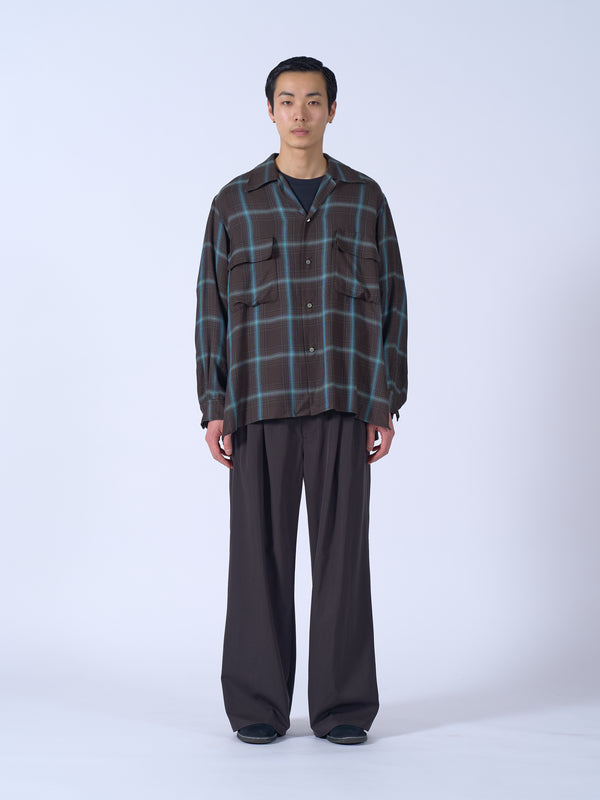 Rayon Wool Ombre Plaid Wpocket Shirt