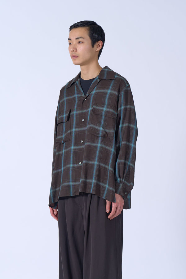 Rayon Wool Ombre Plaid Wpocket Shirt