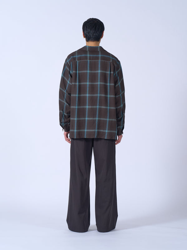 Rayon Wool Ombre Plaid Wpocket Shirt