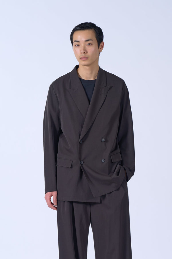 Wool Washer Twill Double Breasted Jacket