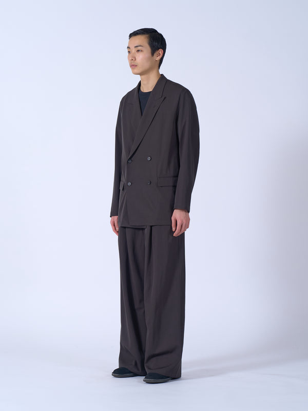 Wool Washer Twill Double Breasted Jacket