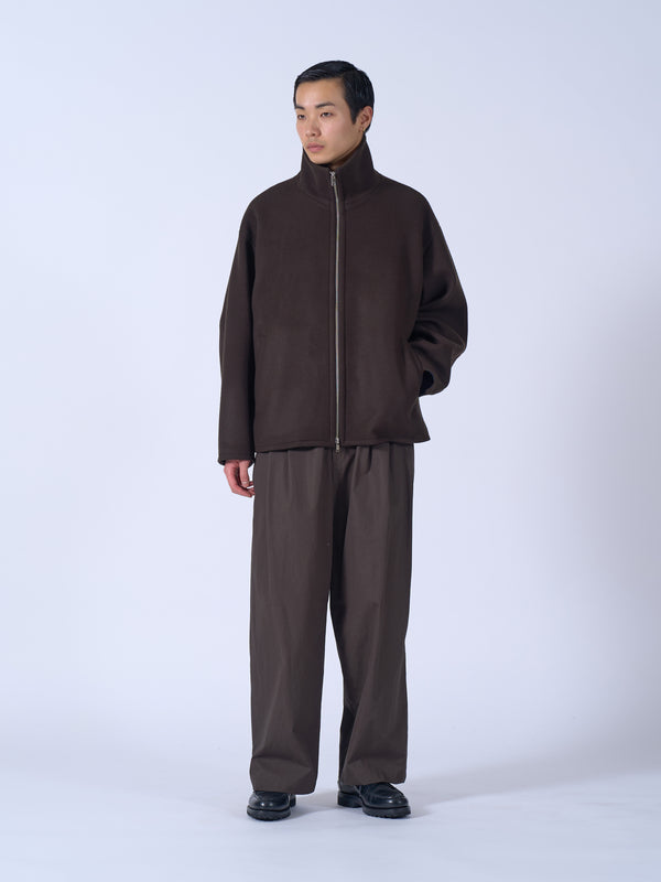 Wool Melton Stand Collar Zip Blouson