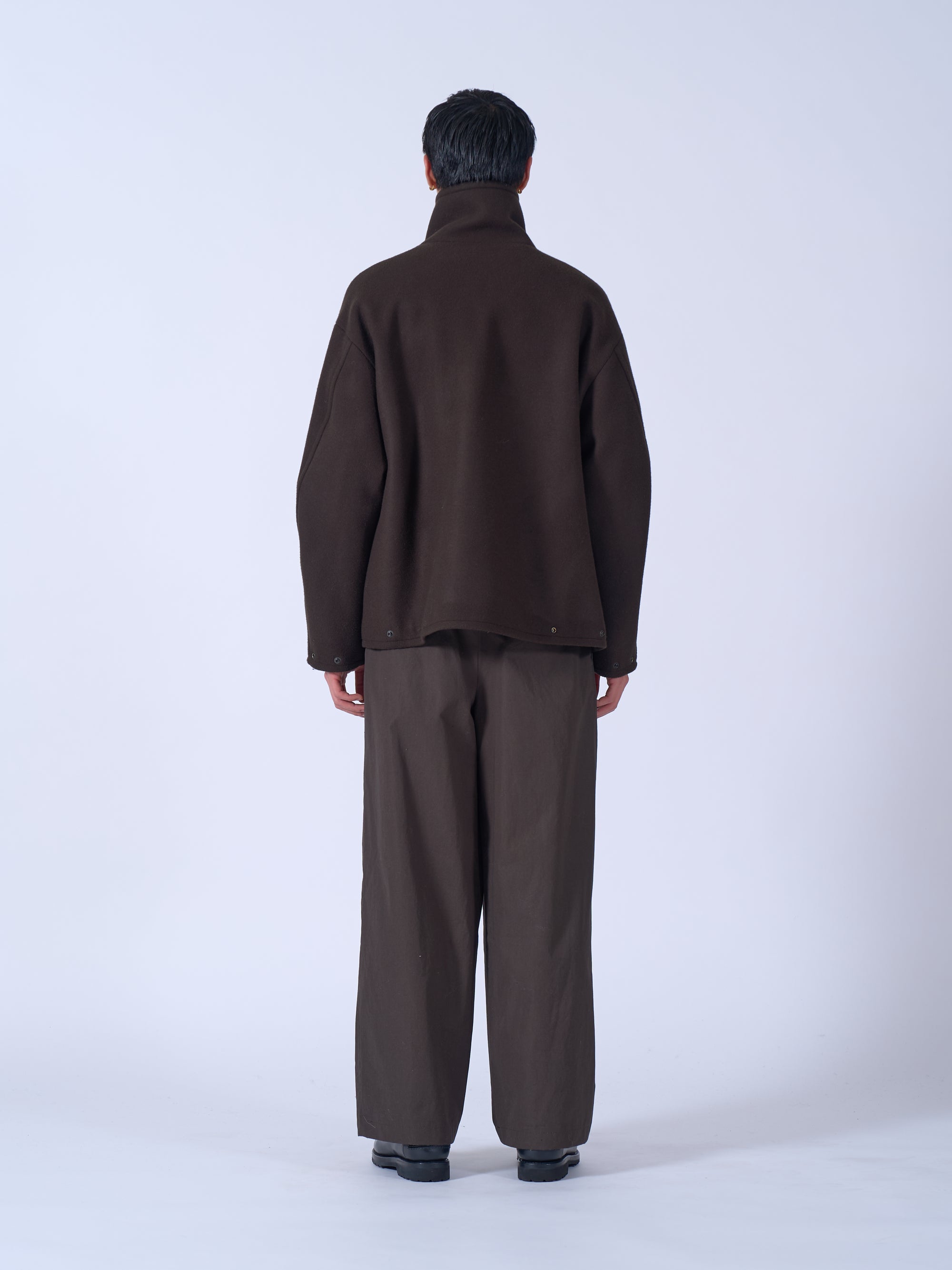 Wool Melton Stand Collar Zip Blouson