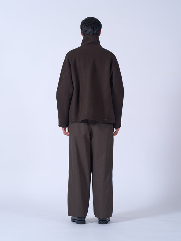 Wool Melton Stand Collar Zip Blouson