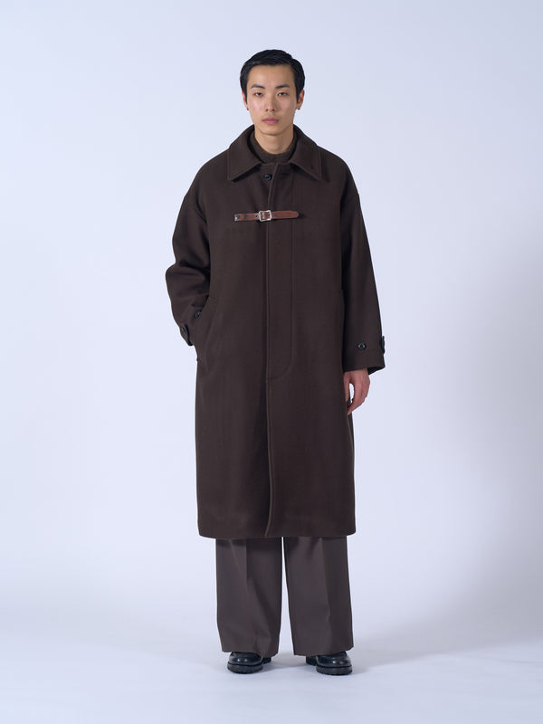 Wool Melton Big Balmacaan Coat
