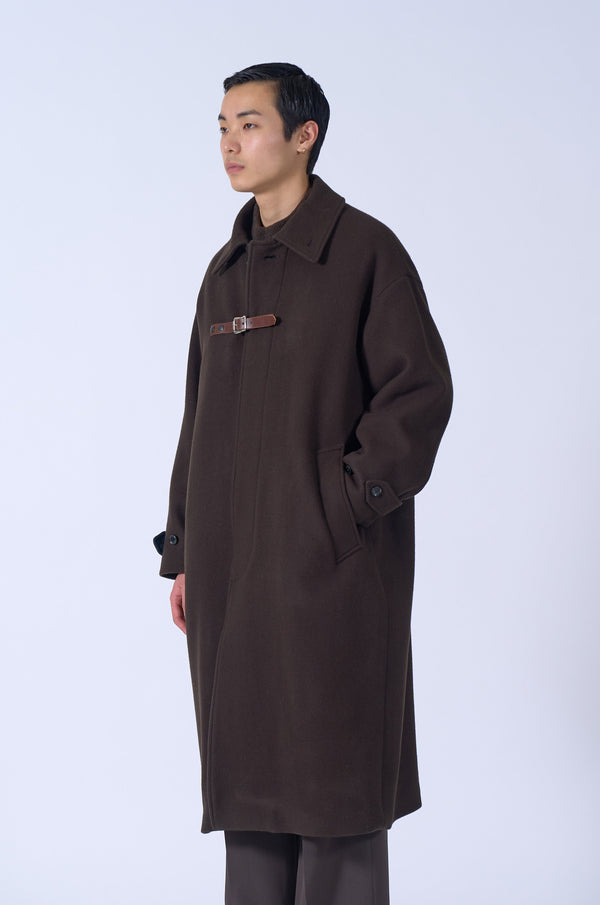 Wool Melton Big Balmacaan Coat