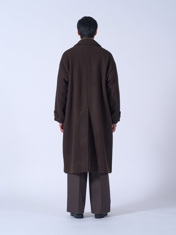 Wool Melton Big Balmacaan Coat