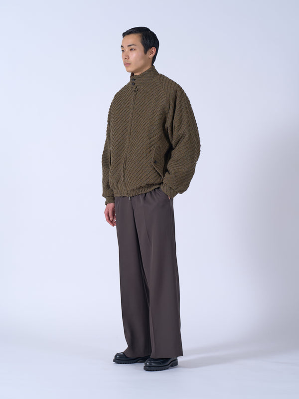 Herinbone Bonding Tweed Harrington Jacket