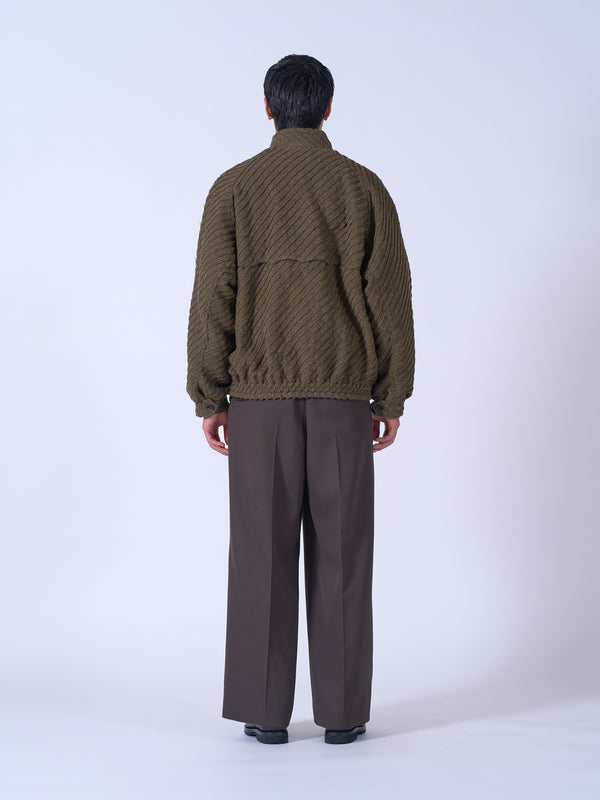 Herinbone Bonding Tweed Harrington Jacket