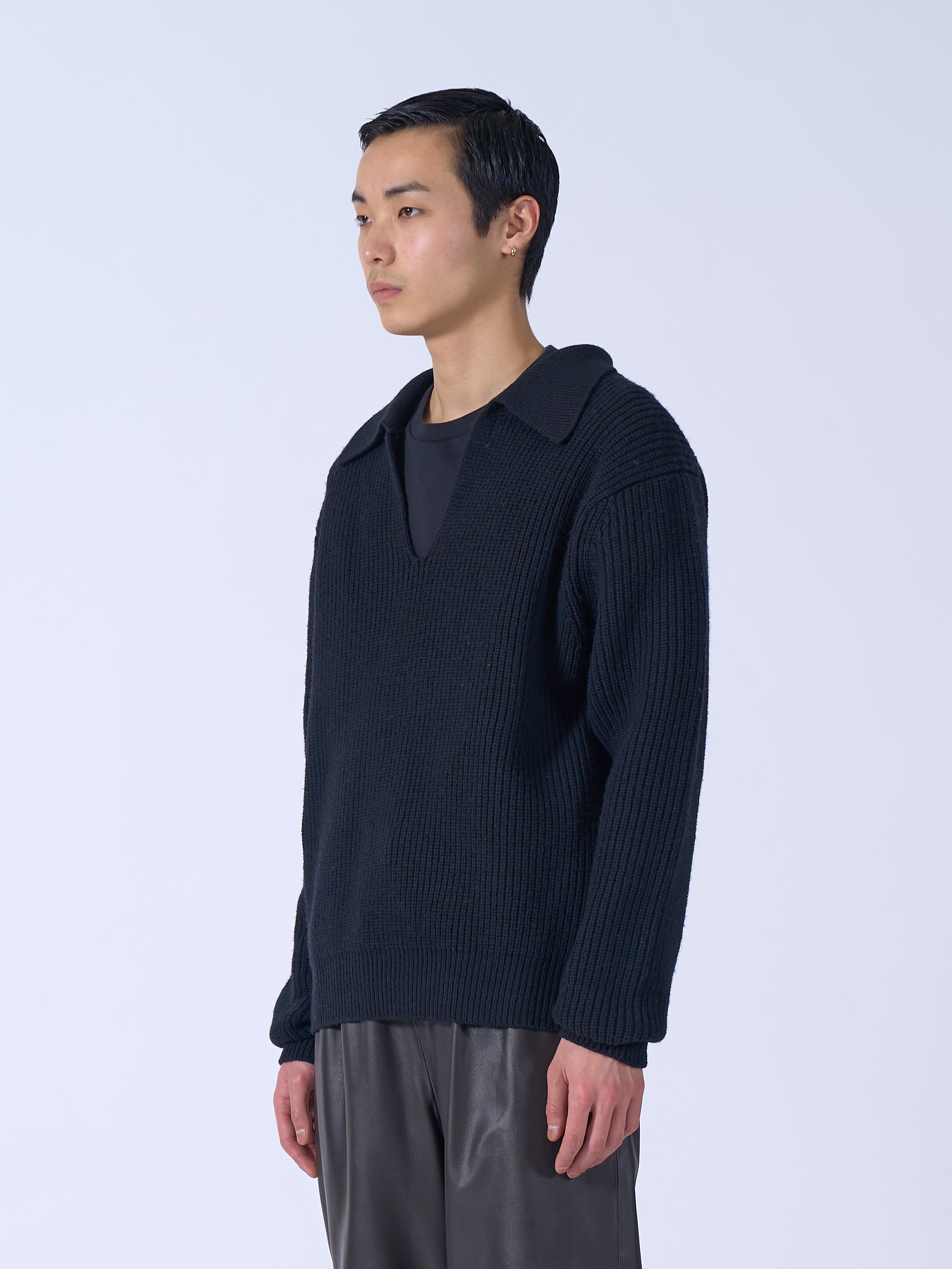 Wool Rib Skipper Sweater