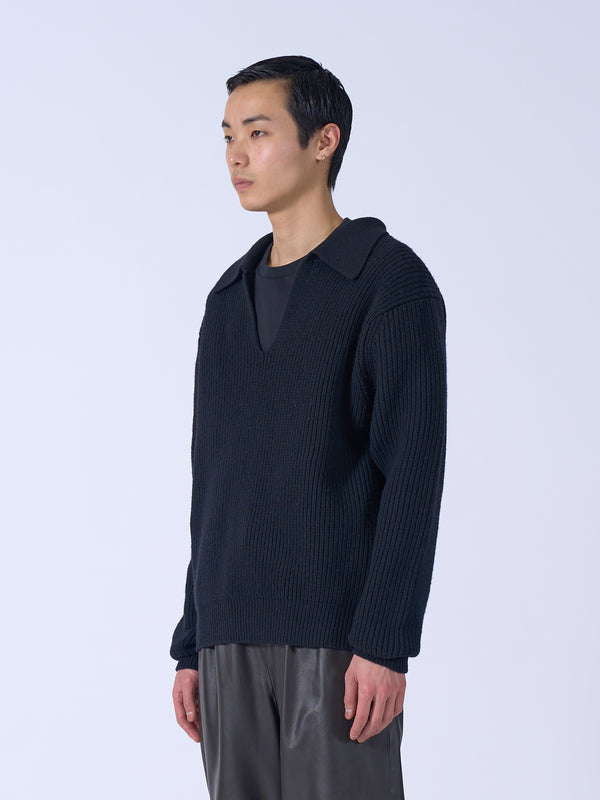 Wool Rib Skipper Sweater