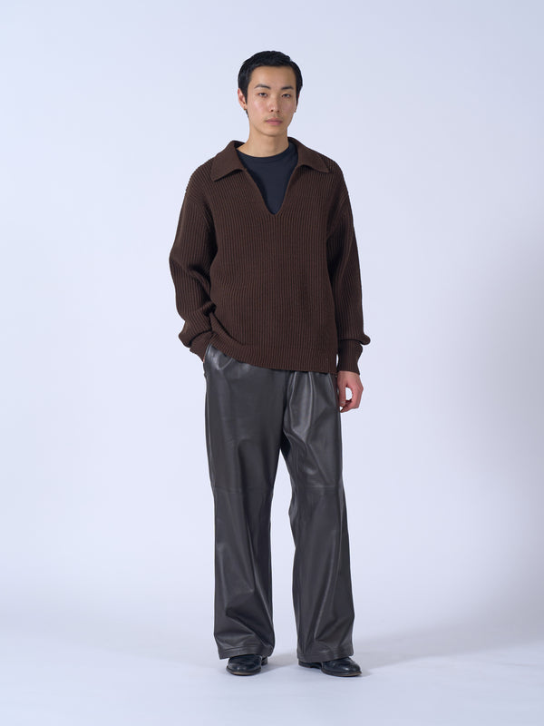 Wool Rib Skipper Sweater