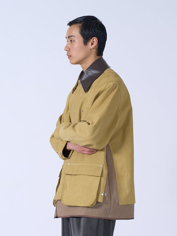 Nuback Leather Coverall Jacket