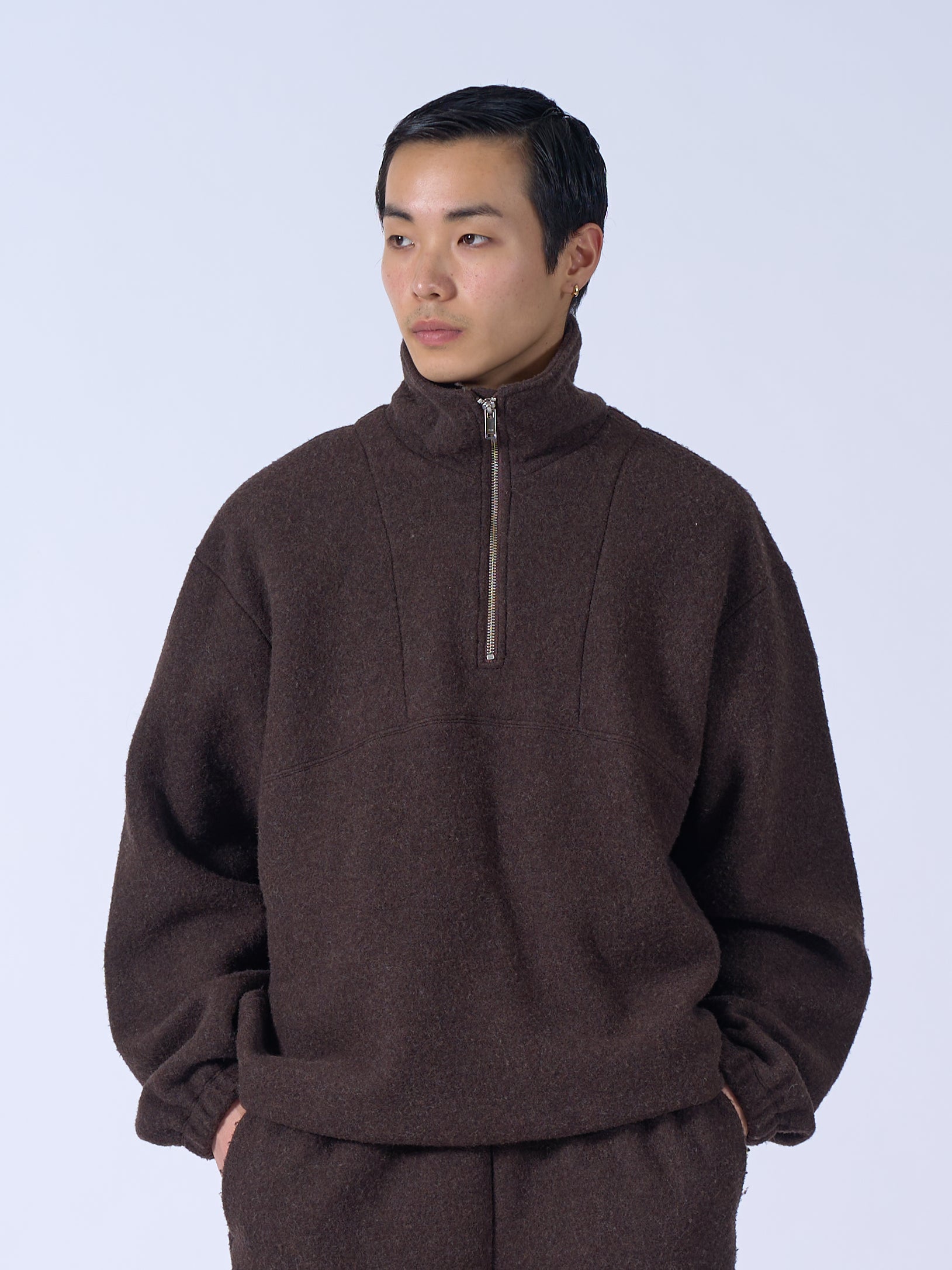 Wool Fleece Half Zip Pullover