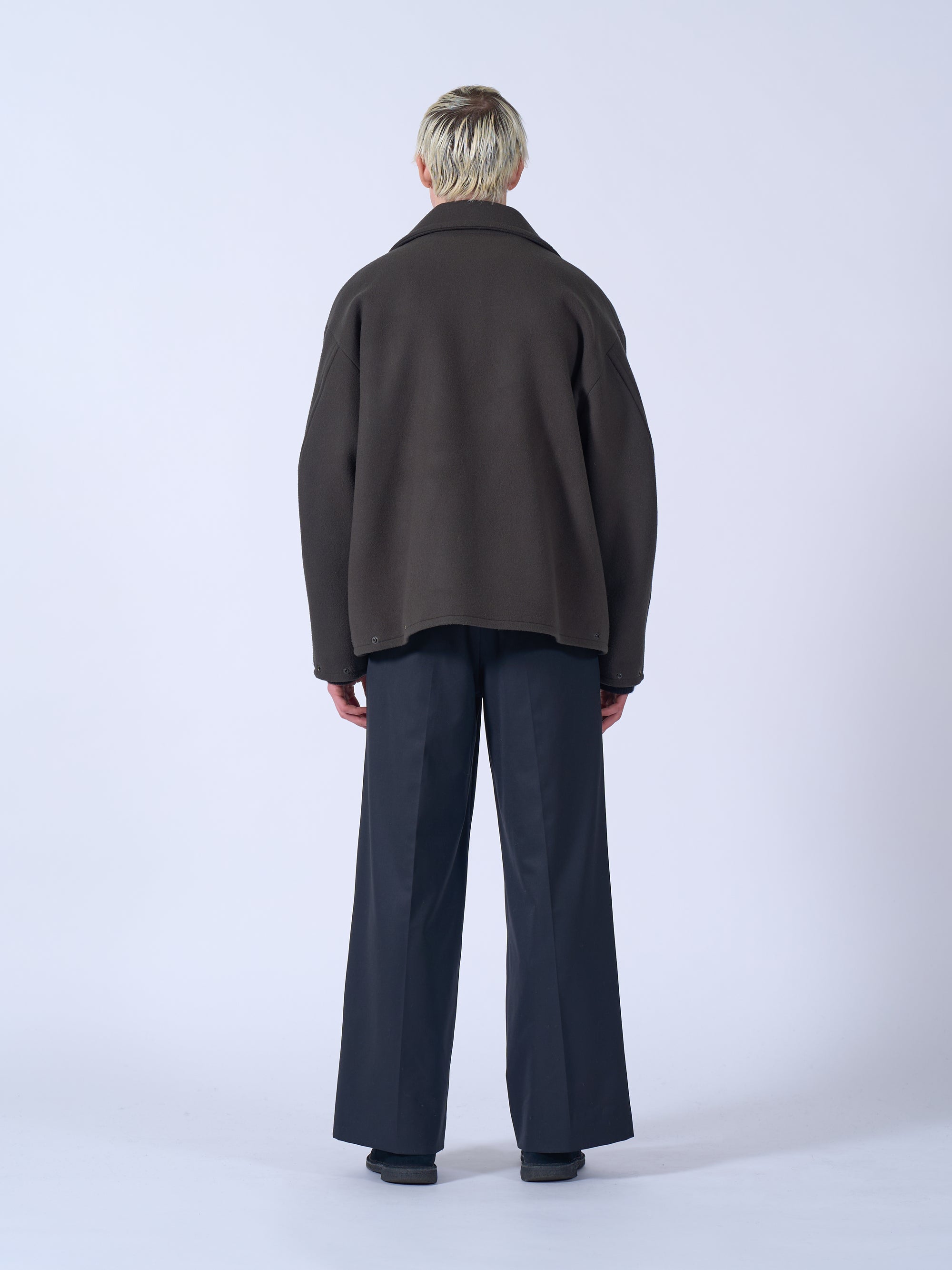 Wool Melton Stand Collar Zip Blouson