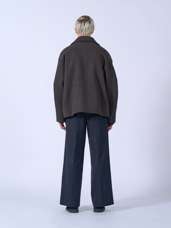 Wool Melton Stand Collar Zip Blouson