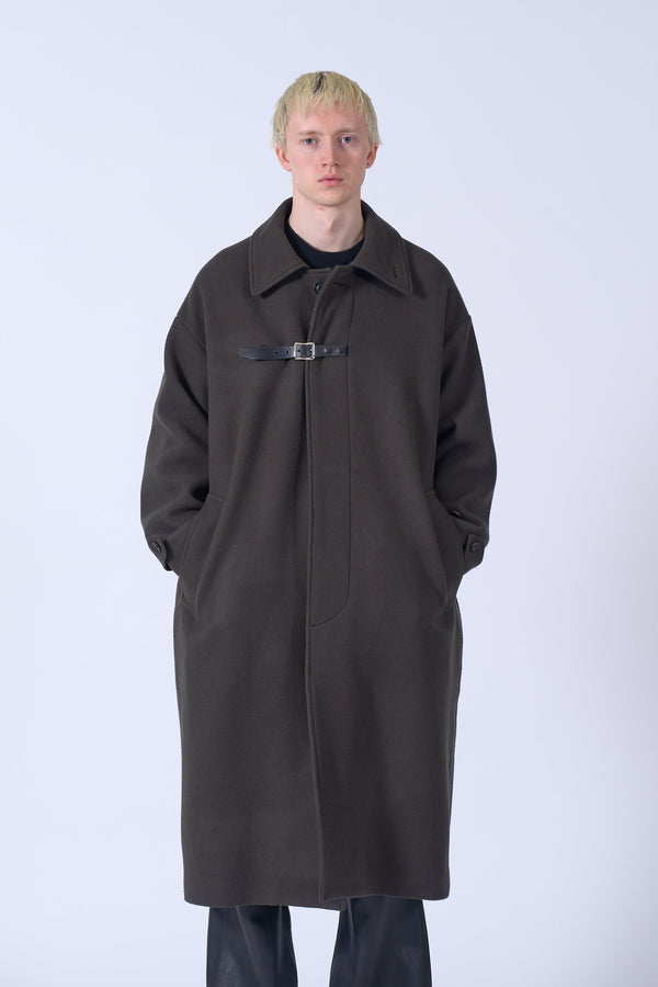 Wool Melton Big Balmacaan Coat