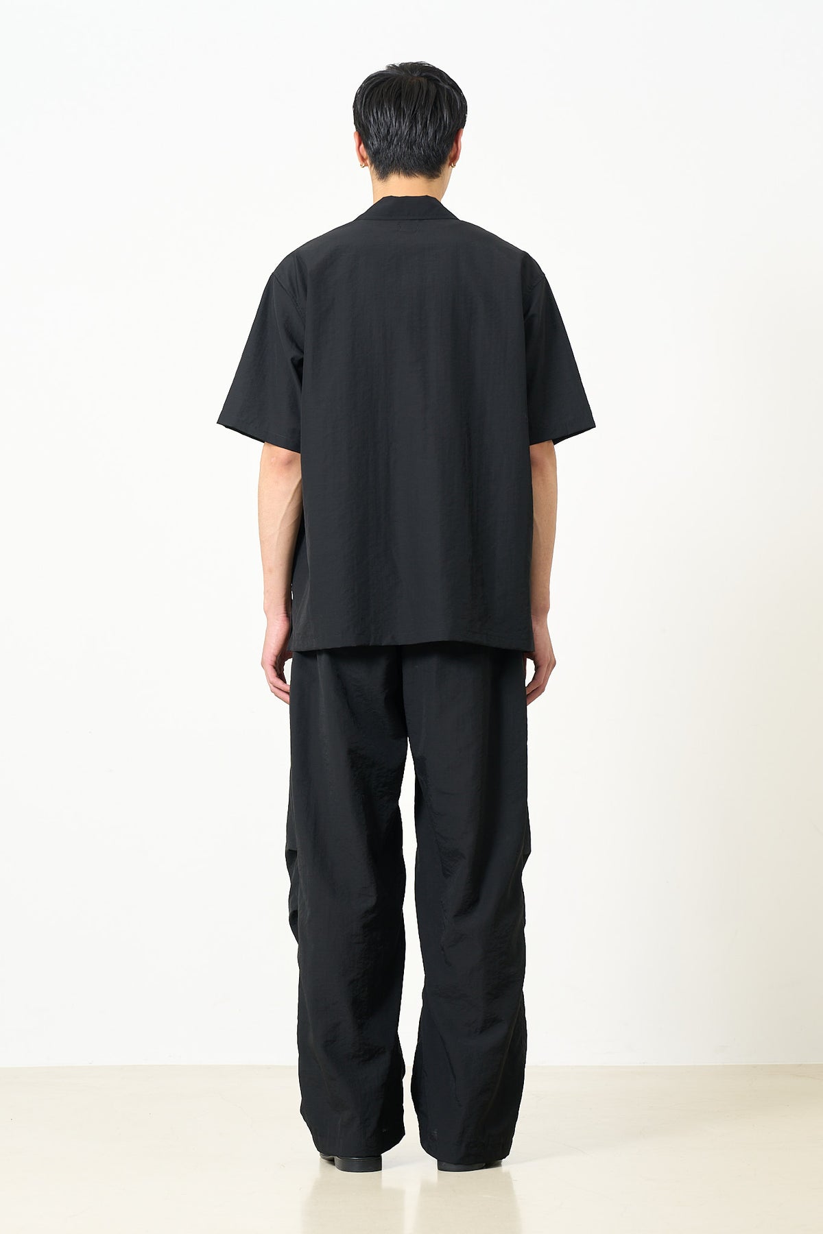 Exclusive Wool Nylon Poplin Knee Tuck Easy Pants