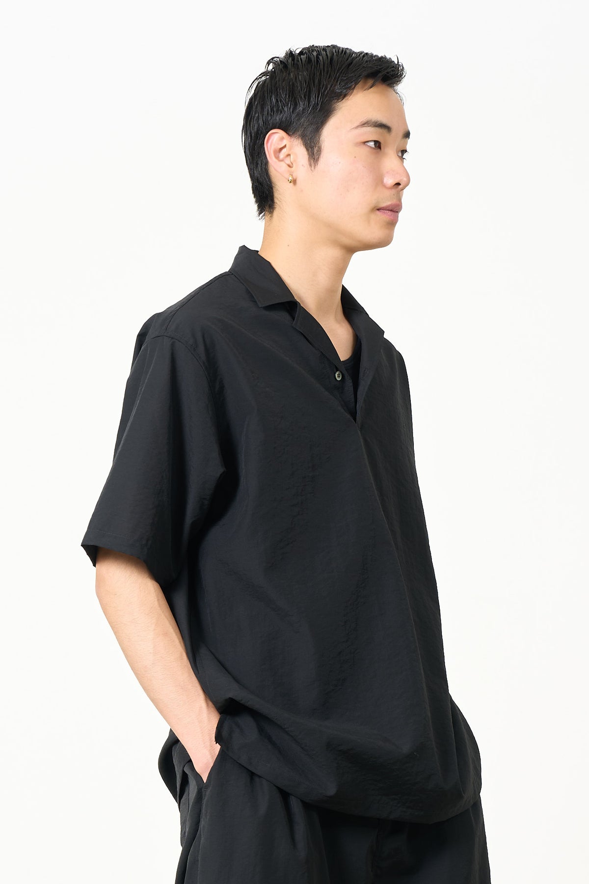 Exclusive Wool Nylon Poplin Skipper Polo Shirt