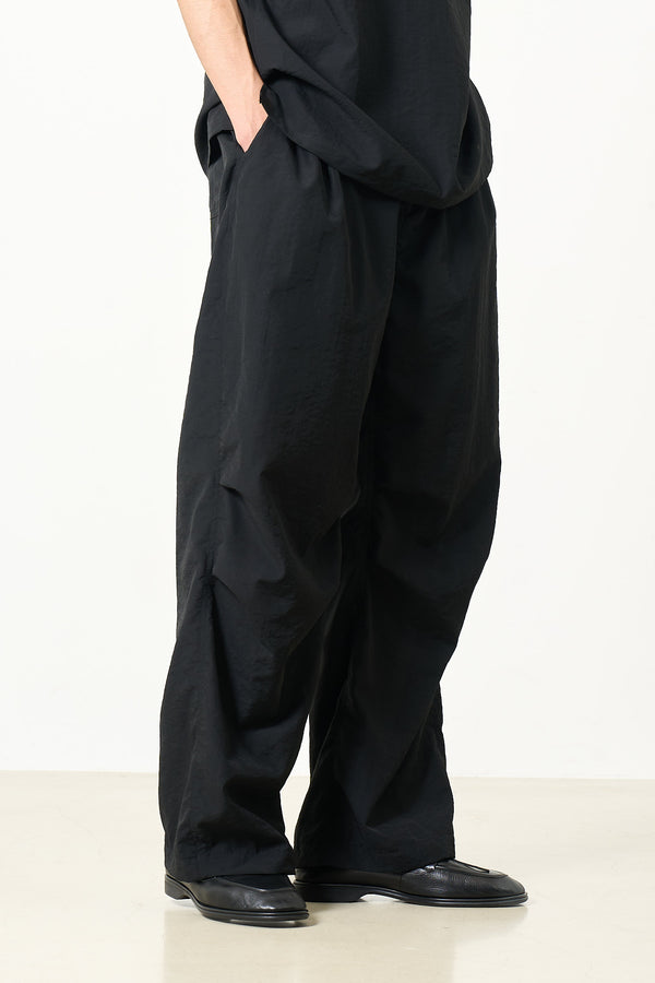 Exclusive Wool Nylon Poplin Knee Tuck Easy Pants