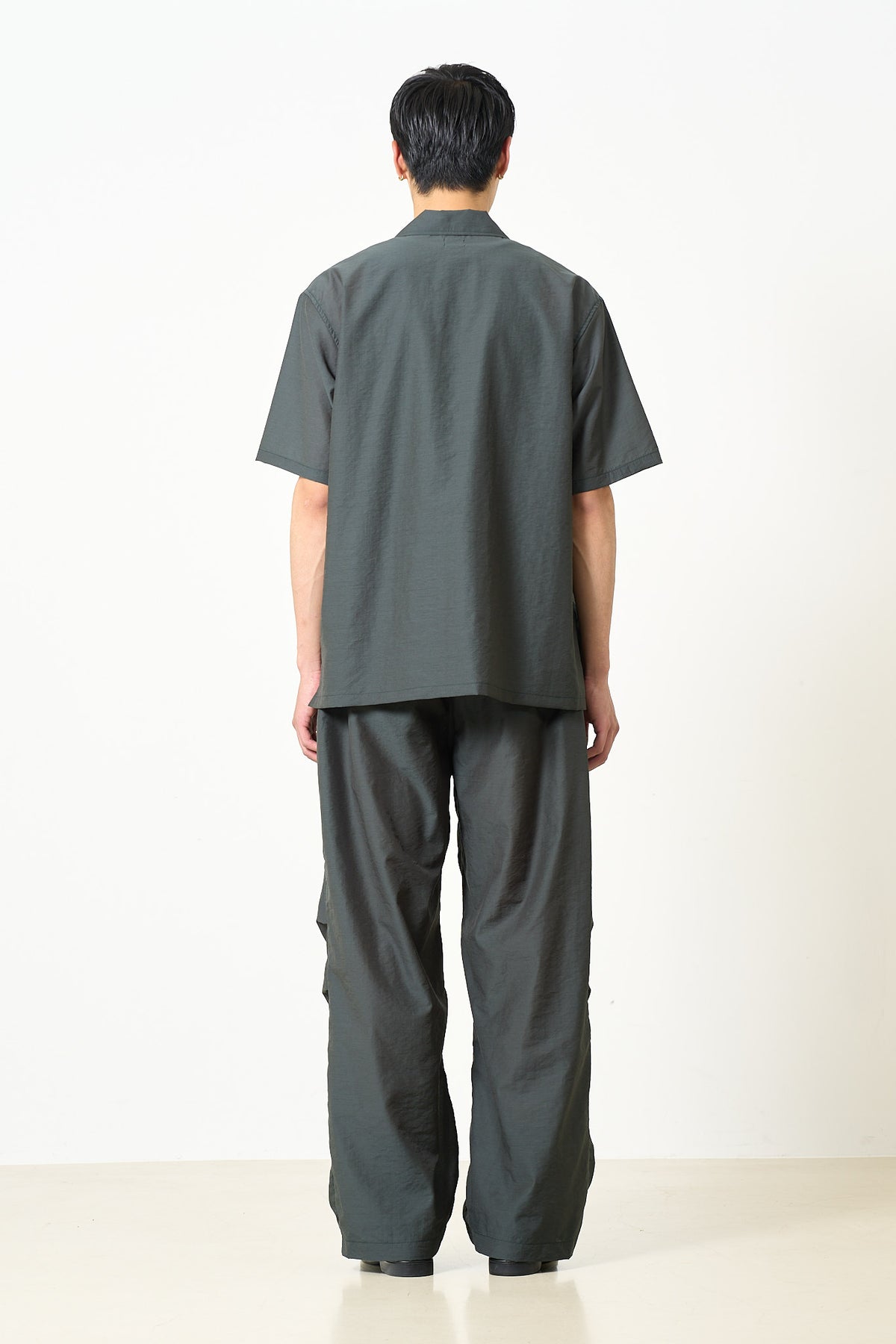 Exclusive Wool Nylon Poplin Knee Tuck Easy Pants