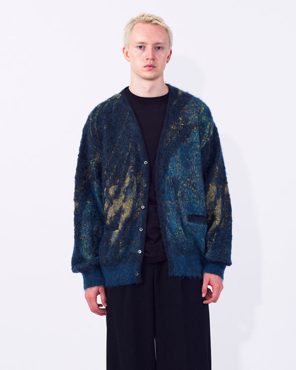 Abstract Jaquard Mohair Cardigan