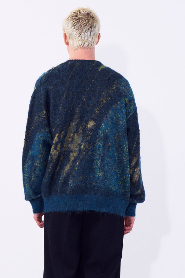 Abstract Jaquard Mohair Cardigan