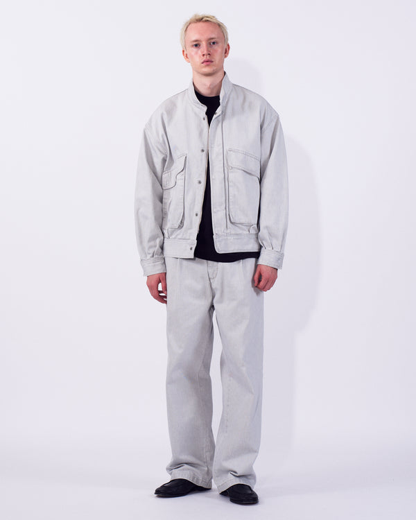 Suface Dyed Denim Stand Collar Blouson