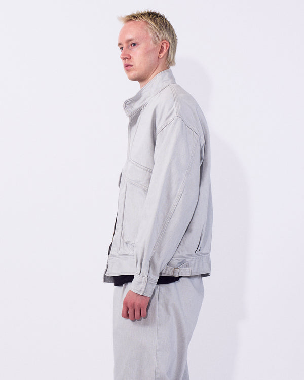 Suface Dyed Denim Stand Collar Blouson