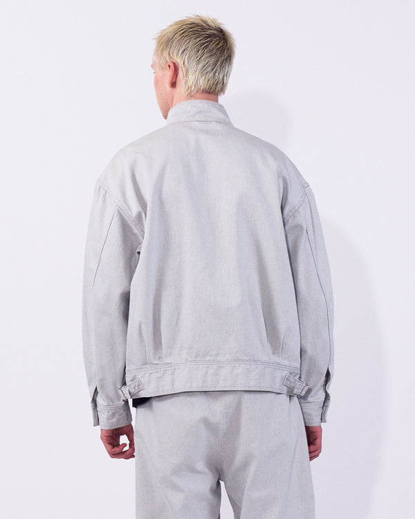 Suface Dyed Denim Stand Collar Blouson