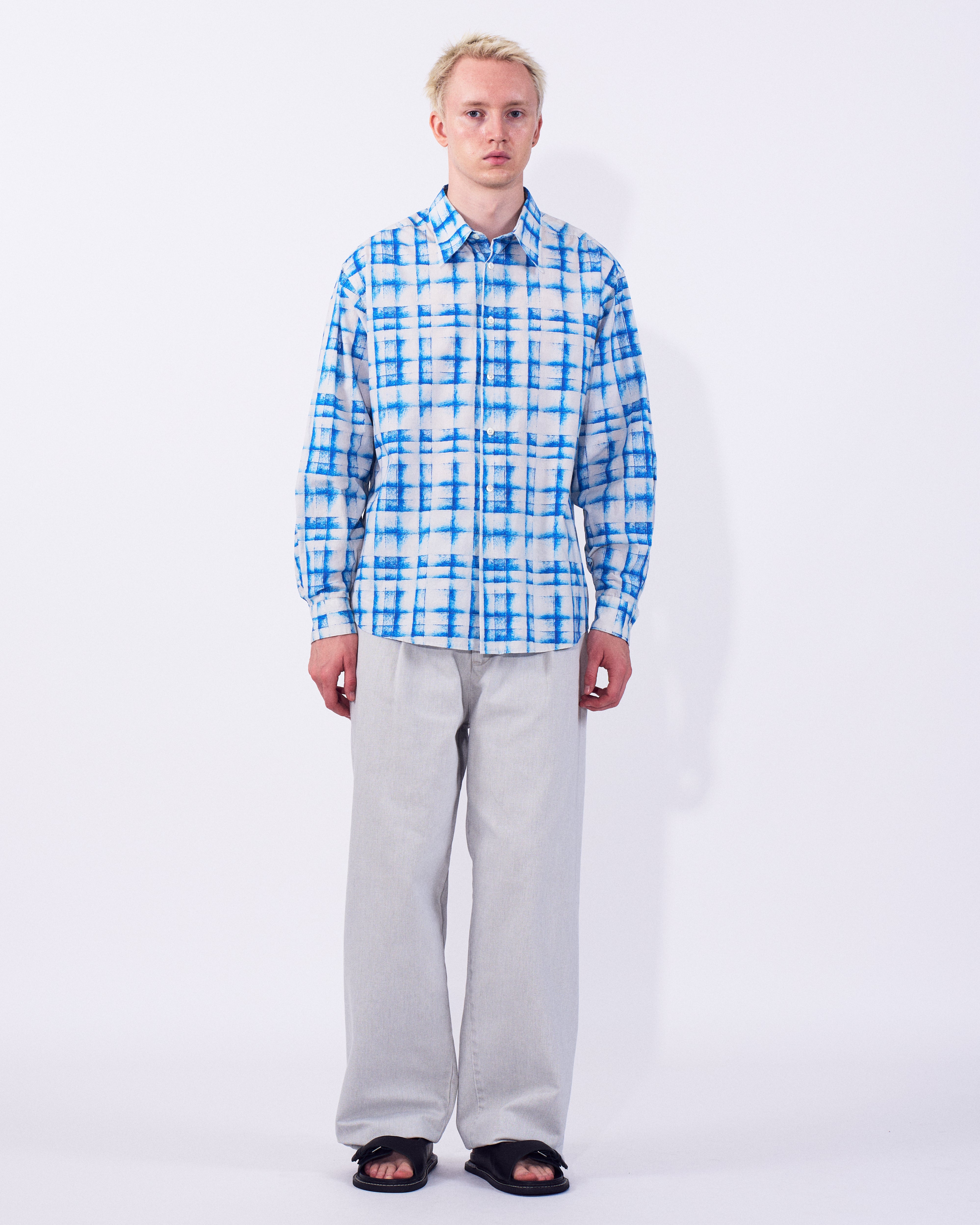 Plaid Cotton Typewriter Loose Fit Shirt | YOKE Official Website