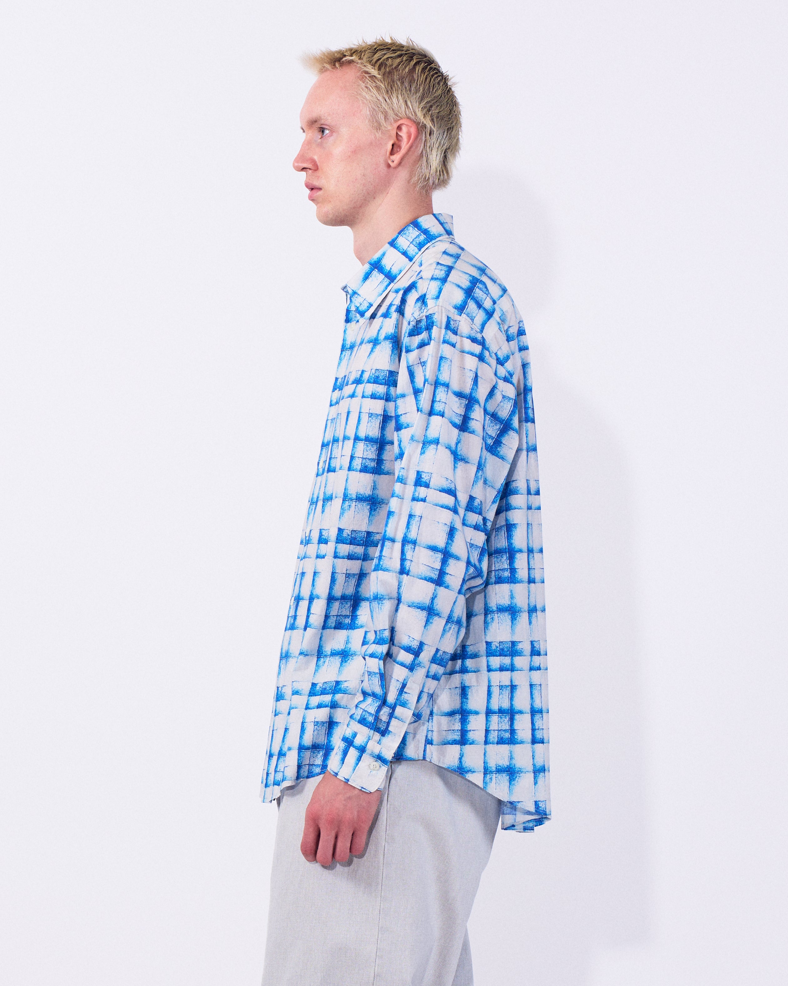 Plaid Cotton Typewriter Loose Fit Shirt | YOKE Official Website