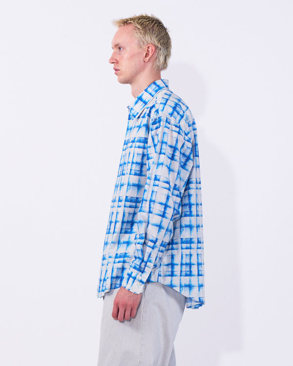 Plaid Cotton Typewriter Loose Fit Shirt