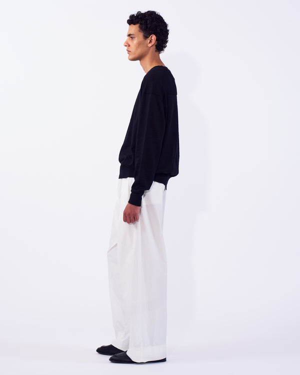 Ramie Wool V-neck Sweater